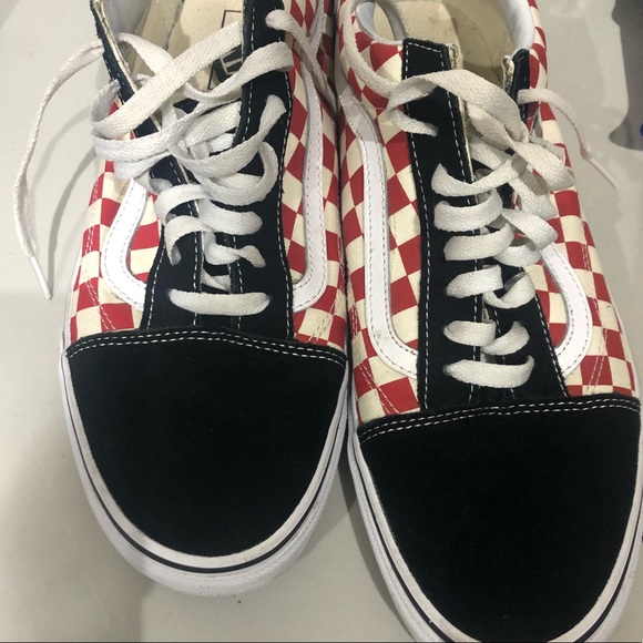 Vans men’s size sneakers red & white checkered - Picture 7 of 10